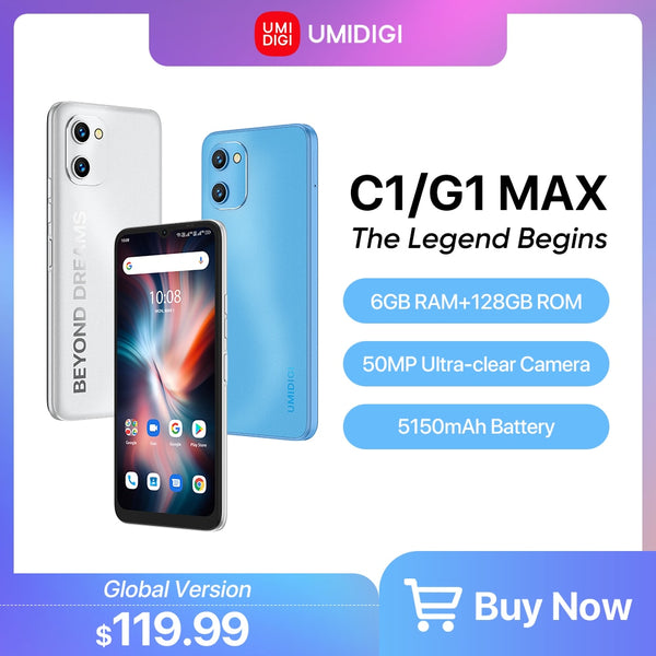 UMIDIGI C1&G1 Max Smartphone - Style Meets Performance - Capture Stunning Photos and Enjoy All-Da...