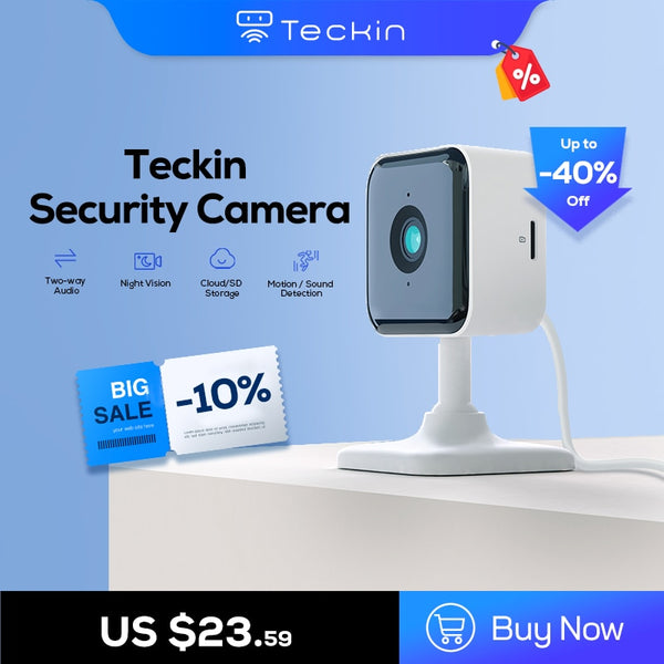Teckin Cam Indoor IP WiFi Camera - Protect Your Home with Crystal Clear Footage - Easy Installati...