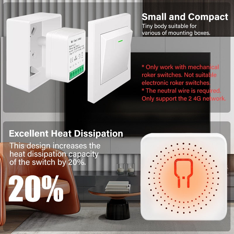 BERRY'S BUYS™ 16A Mini Smart ZigBee Tuya DIY Switch - Control Your Home Anywhere with Ease - Upgrade Your Smart Home Today! - Berry's Buys
