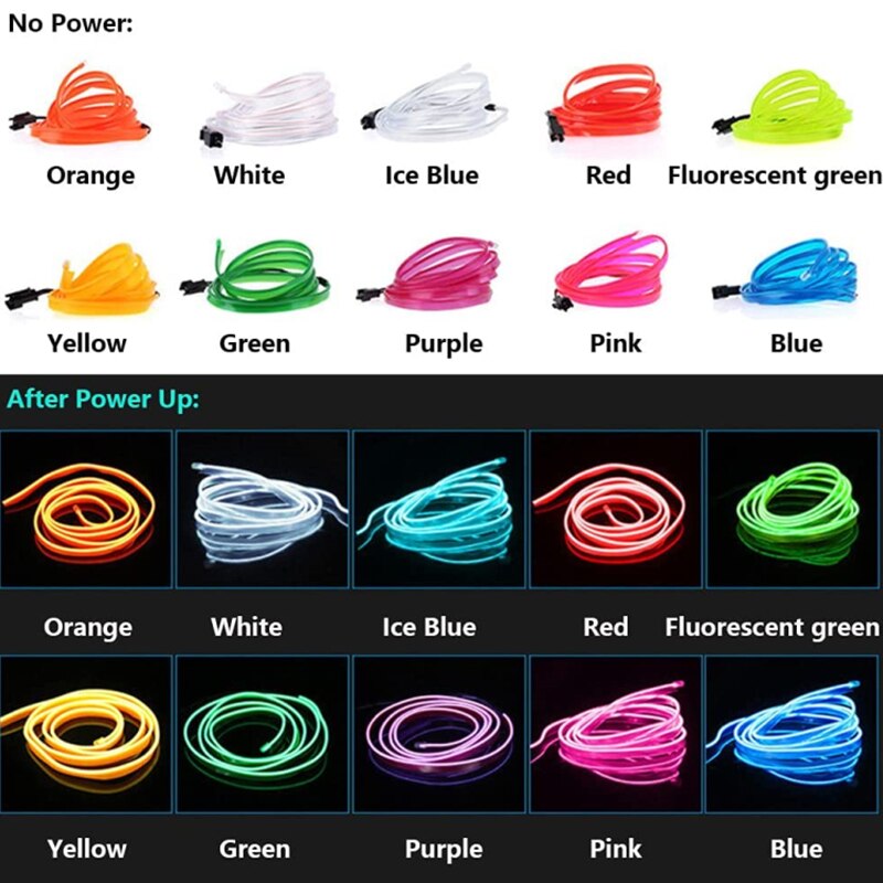 BERRY'S BUYS™ Car Interior Lights El Wire LED USB Flexible Neon Assembly - Customize Your Car's Atmosphere with RGB Colors - Upgrade Your Driving Experience - Berry's Buys