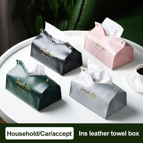 Leather Tissue Box Napkin Holder - Add Style and Convenience to Your Home Decor - Keep Tissues Ha...