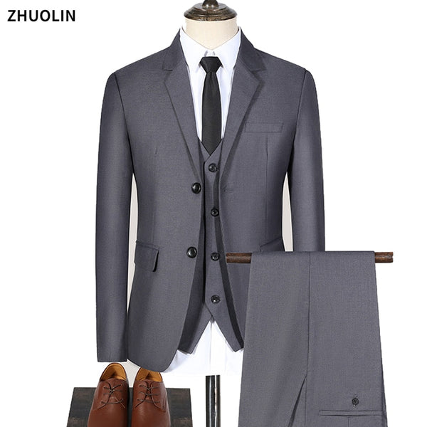 Men's Elegant Blue Suit - Elevate Your Style with this Luxury 3-Piece Set - Perfect for Weddings ...