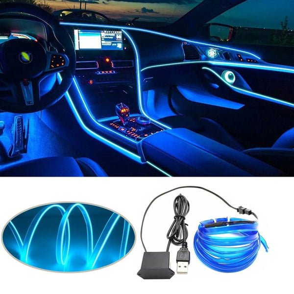 RAN COLOR Car Environment El Wire LED USB Flexible Neon Interior Lights Assembly RGB Light - Upgr...