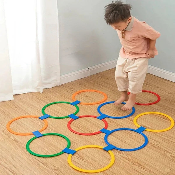 Outdoor Kids Funny Physical Training Sport Toys Lattice Jump Ring Set Game - Keep Your Child Acti...