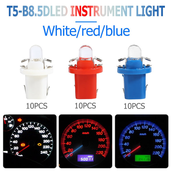 Upgrade Your Car's Dashboard Lighting - Enhance Visibility and Style with the 10x T5 B8.5D LED Ca...