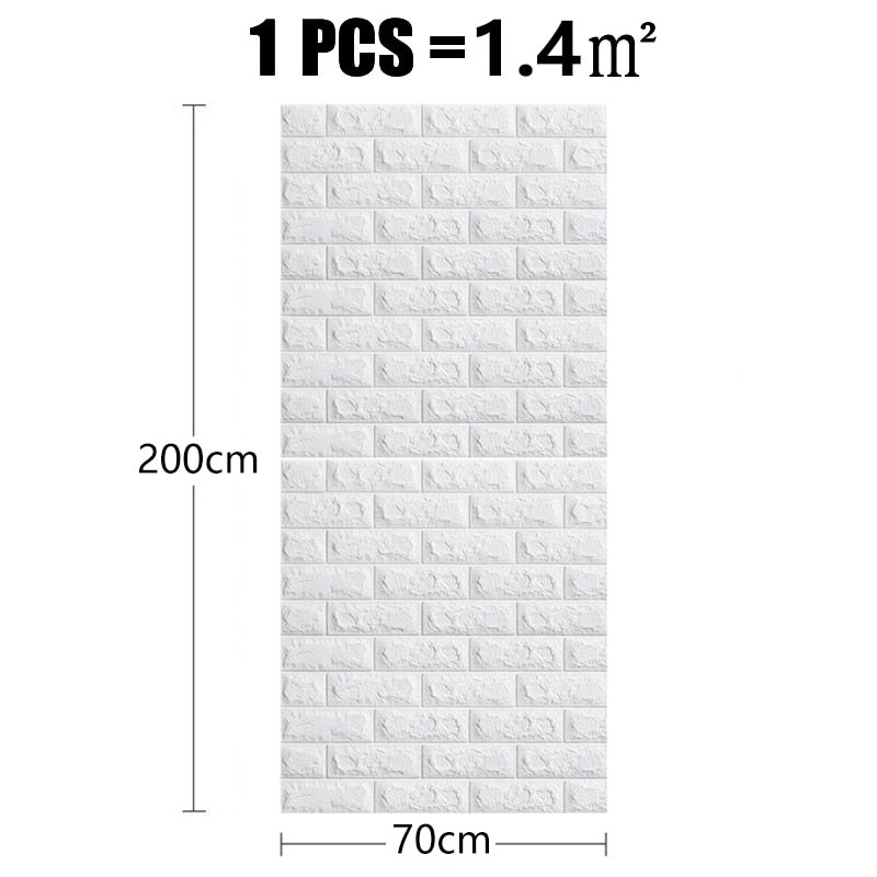 BERRY'S BUYS™ 2M 3D Faux Brick Wall Stickers - Transform Your Home with Vintage Charm - Easy to Install and Environmentally Friendly - Berry's Buys
