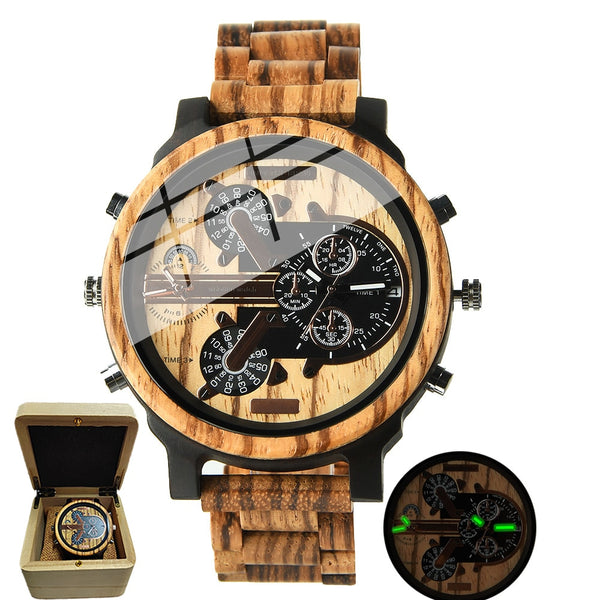 Large Dial Wooden Wristwatch - Elevate Your Style with Luxury and Functionality