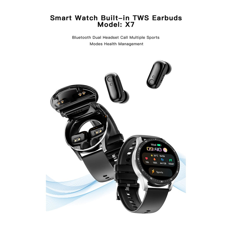 BERRY'S BUYS™ GEJIAN X7 Headset Smart Watch TWS Two In One - Your Ultimate Fitness Companion - Track, Connect, and Stay Active - Berry's Buys