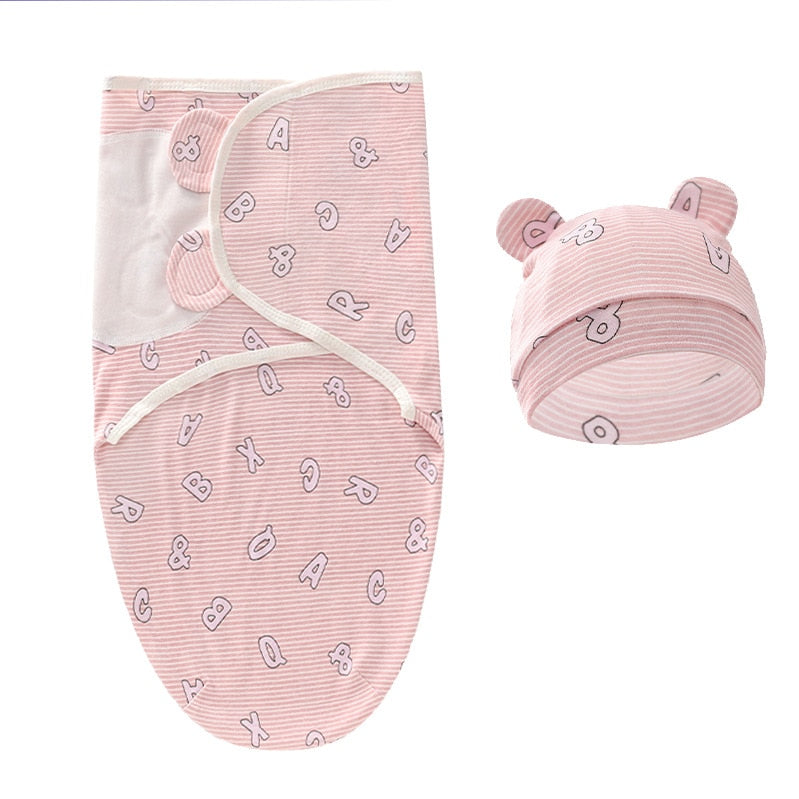 Newborn Cotton Waddle Wrap Hat Baby Receiving Blanket Bedding - Cozy and Cute Sleeping Bag for In...