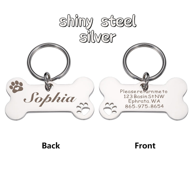 Personalized Pet Dog Name Tags - Keep Your Furry Friend Safe and Stylish with Free Engraving!
