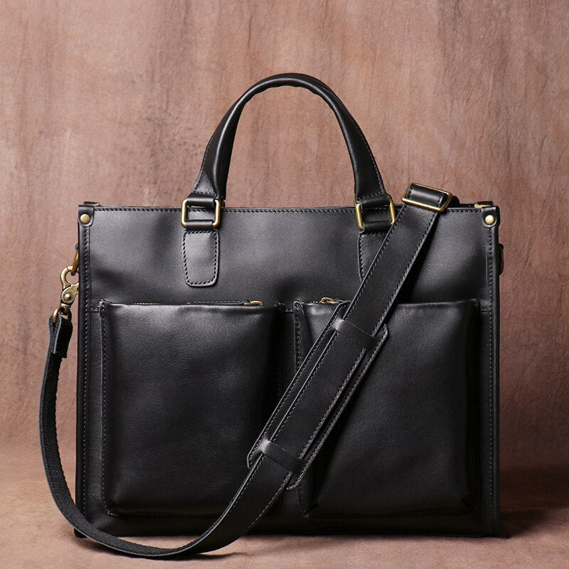 LUOKIR Men's Genuine Leather Handbag Briefcase - The Perfect Accessory for Your Professional Look...