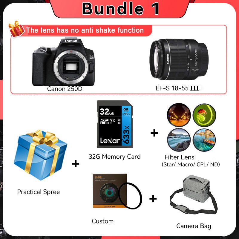 BERRY'S BUYS™ CANON EOS 250D Rebel SL3 Camera - Capture Life's Beauty with Stunning Clarity and Precision - Berry's Buys