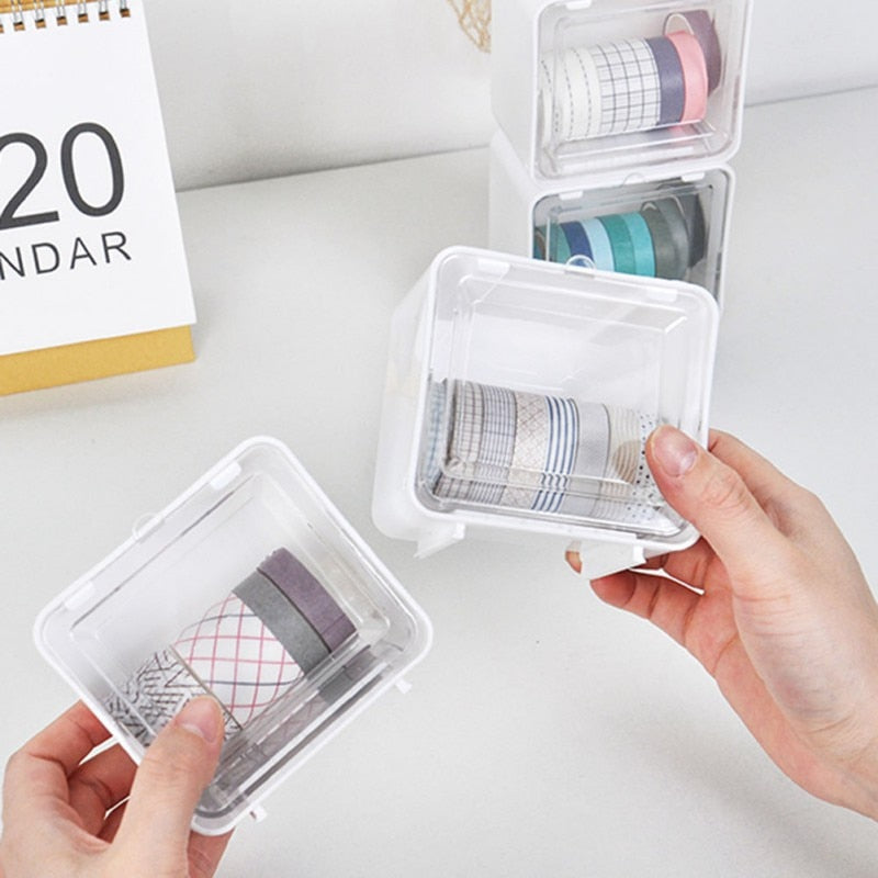 BERRY'S BUYS™ Desktop Tape Storage Box - Keep Your Washi Tapes Organized and Easily Accessible - Ultimate Solution for a Clutter-free Workspace - Berry's Buys