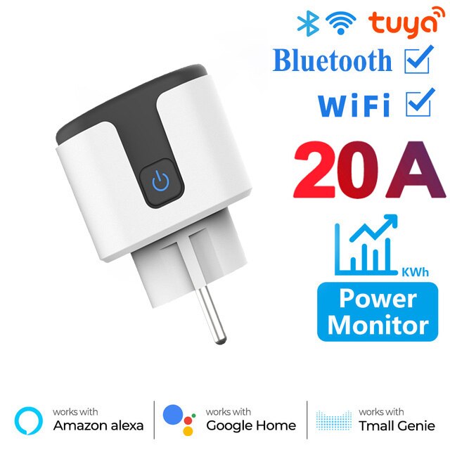 Smart Socket EU 16A 20A AC240V Wifi Smart Plug Power Outlet Alexa Google Home Voice Control For T...