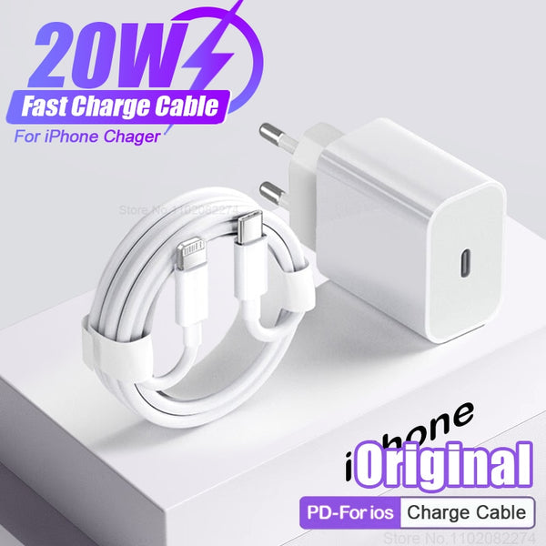 BERRY'S BUYS™ Apple PD 20W Original Charger - Lightning-Fast Charging for iPhone - Safe and Efficient Charging - Berry's Buys