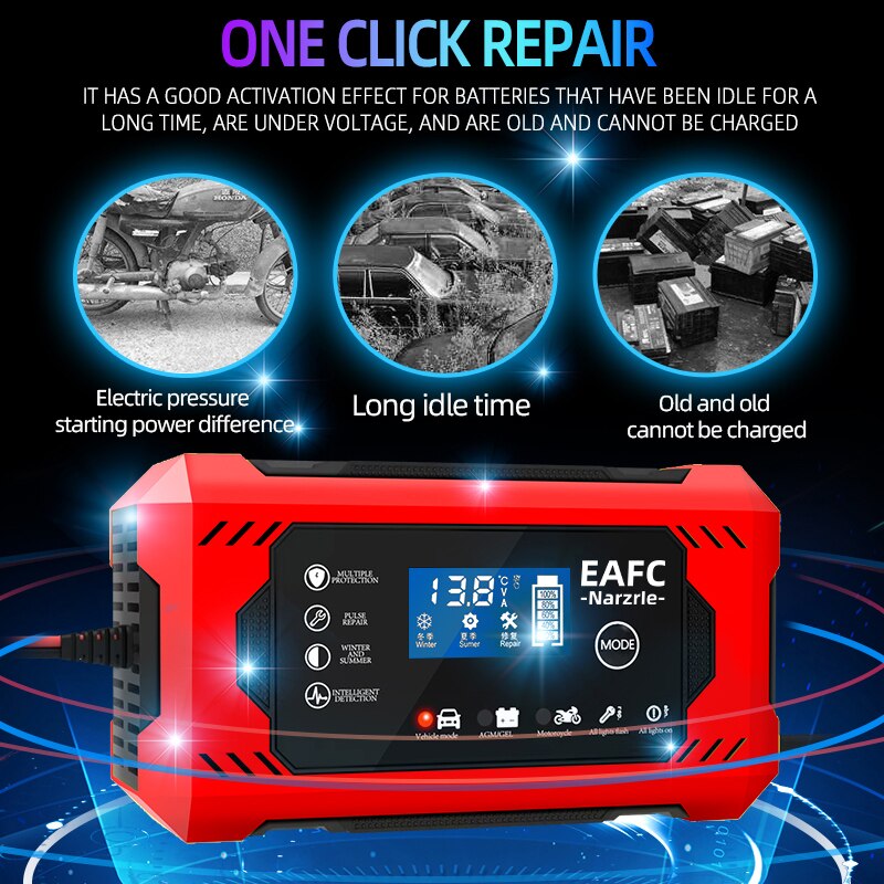 BERRY'S BUYS™ EAFC Car Smart Battery Charger - Revive old batteries and prolong their lifespan with advanced smart repair technology - Keep your vehicle battery healthy and fully charged - 