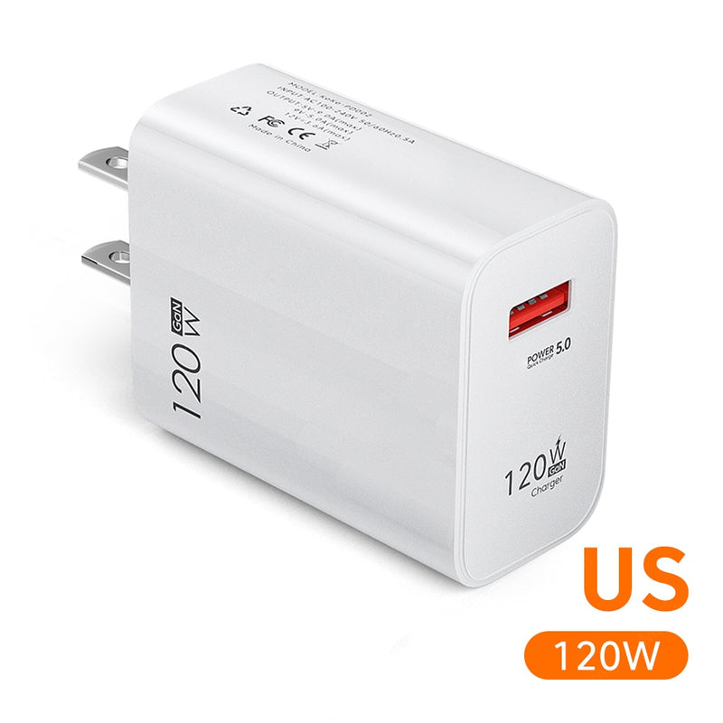 BERRY'S BUYS™ 120W USB Fast Charger Quick Charge 5.0 - Power Up in Record Time - Efficient and Safe Charging for Your Devices - Berry's Buys