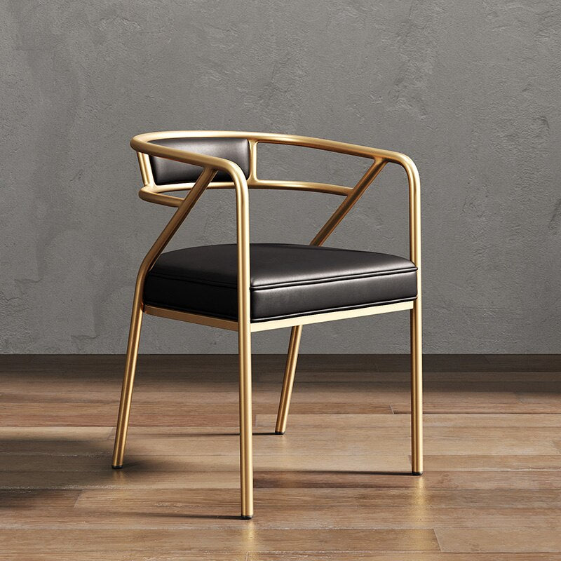 BERRY'S BUYS™ Designer Lounge Dining Chair - Elevate Your Dining Experience - Crafted with Luxury Gold Metal - Berry's Buys
