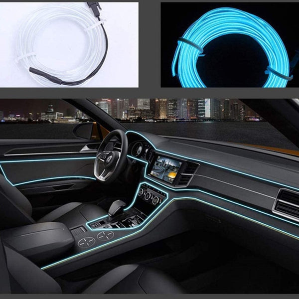 BERRY'S BUYS™ Car Interior Lights El Wire LED USB Flexible Neon Assembly - Customize Your Car's Atmosphere with RGB Colors - Upgrade Your Driving Experience - Berry's Buys