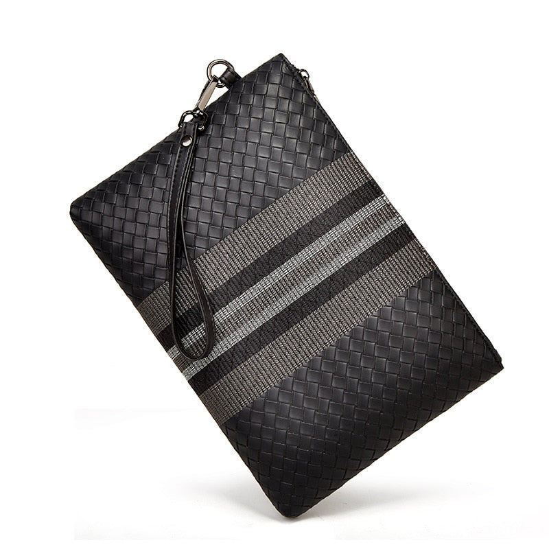 Weave Men's Designer Bag Stripe Clutch - The Ultimate Accessory for the Modern Man - Upgrade Your...
