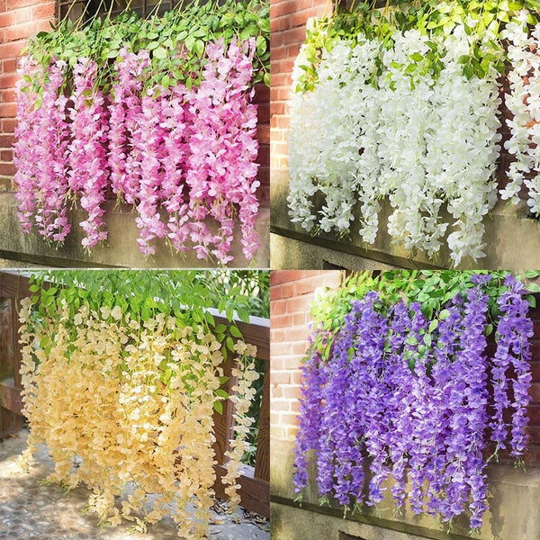 Wisteria Vine Artificial Flowers - Bring the Beauty of Nature Indoors - High-Quality Silk for a M...