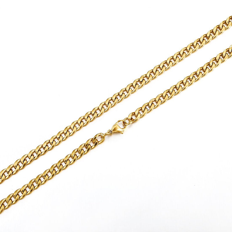 LIEBE ENGEL Gold Color Solid Chain Necklace - Elevate Your Look with Classic Elegance and Durability
