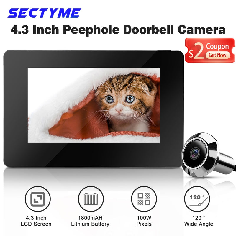Sectyme Peephole Doorbell Camera - Upgrade Your Home Security and Never Miss a Visitor Again