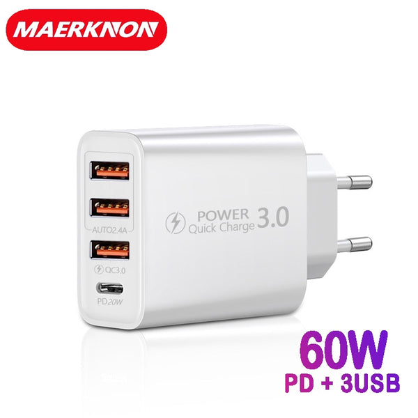 Maerknon 60W USB Charger - Power Up Your Devices with Lightning Speed - Quick and Efficient Charg...