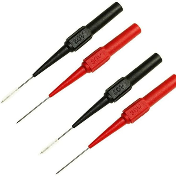 BERRY'S BUYS™ 4Pcs 30V Diagnostic Tools Multimeter Test Lead Extension Back Piercing Needle Tip Probes - Accurate Troubleshooting for Any Vehicle - Upgrade Your Testing Game Today! - Berry'