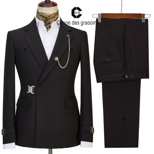 BERRY'S BUYS™ Cenne Des Graoom 2022 New Men Suits - Unleash Your Inner Edge with the Metal Side Release Buckle - Look Sharp and Feel Confident at Any Occasion - Berry's Buys