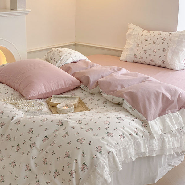 BERRY'S BUYS™ Dobby Print Ruffle Lace Bedding Set - Add a Touch of Femininity to Your Bedroom - Experience Ultimate Comfort and Style - Berry's Buys