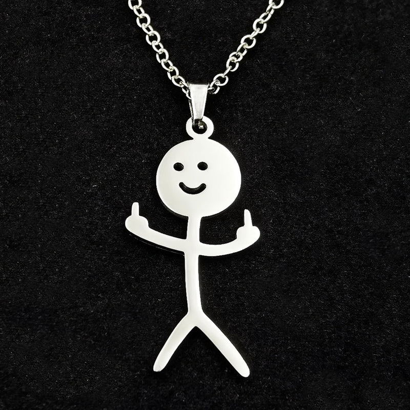 BERRY'S BUYS™ Hip Hop Fxck You Doodle Necklace - Unleash Your Rebel Spirit - Show Off Your Bold Style - Berry's Buys