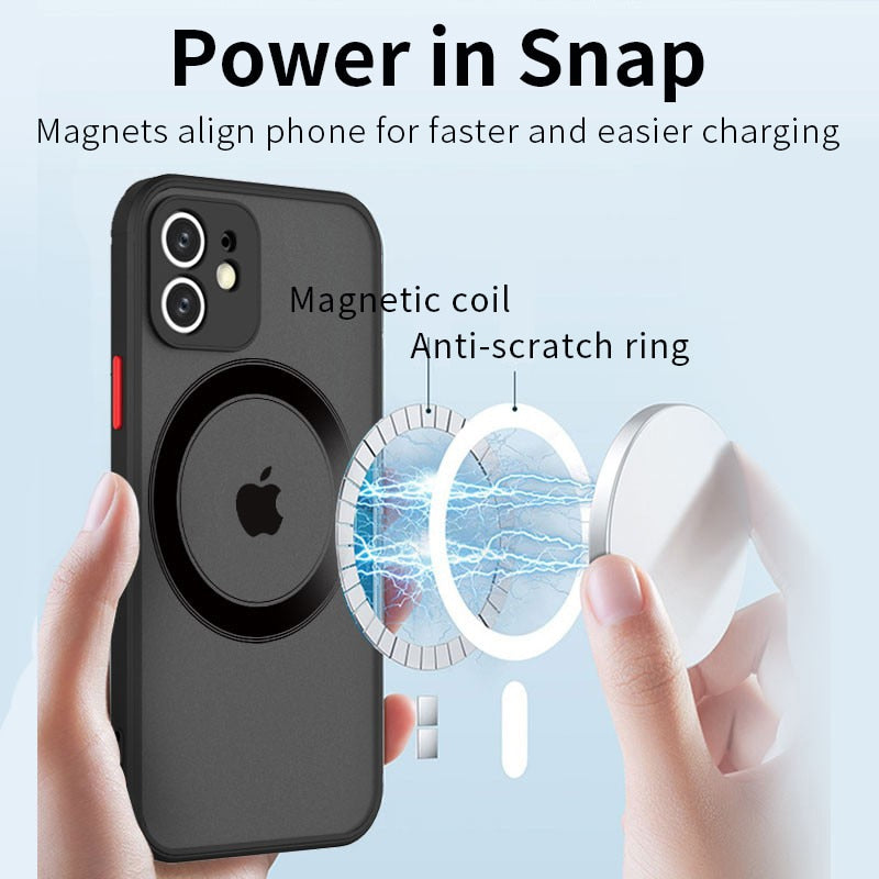 Luxury Matte Magnetic Case - Sleek Protection for Your iPhone with Magsafe Wireless Charging Comp...