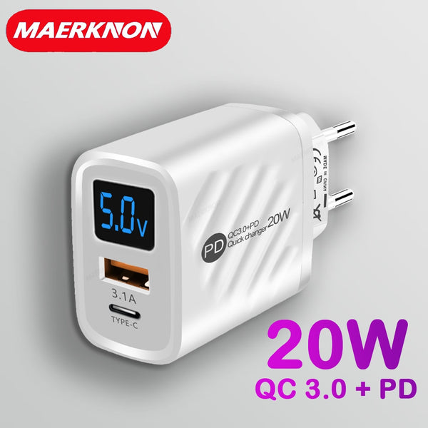 Maerknon USB Charger - Charge multiple devices quickly and safely on-the-go!