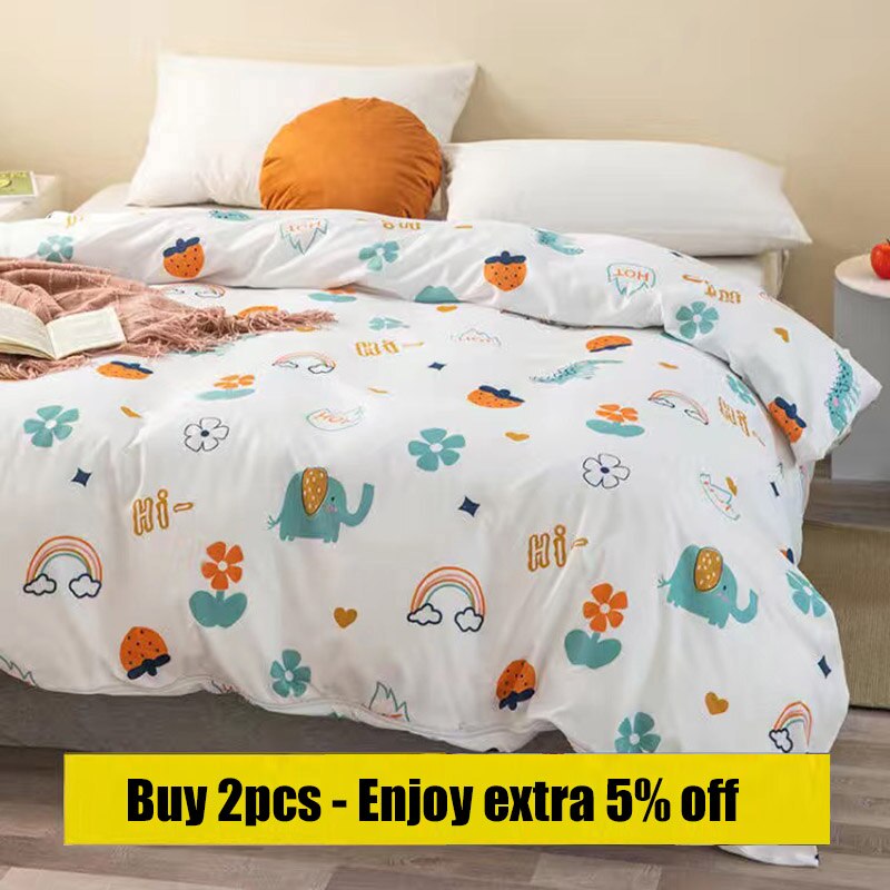 JustChic Cartoon Printed Polyester Bedding Set - Add a Playful Touch to Your Bedroom Décor with O...