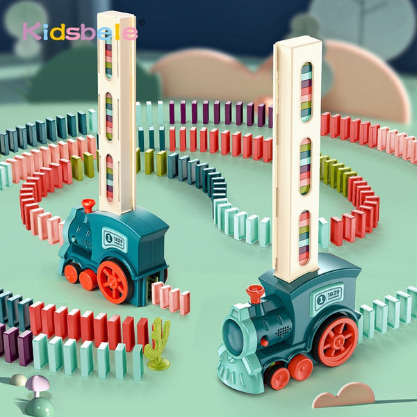 Kids Electric Domino Train Car Set - Build, Play and Learn with this Engaging Toy