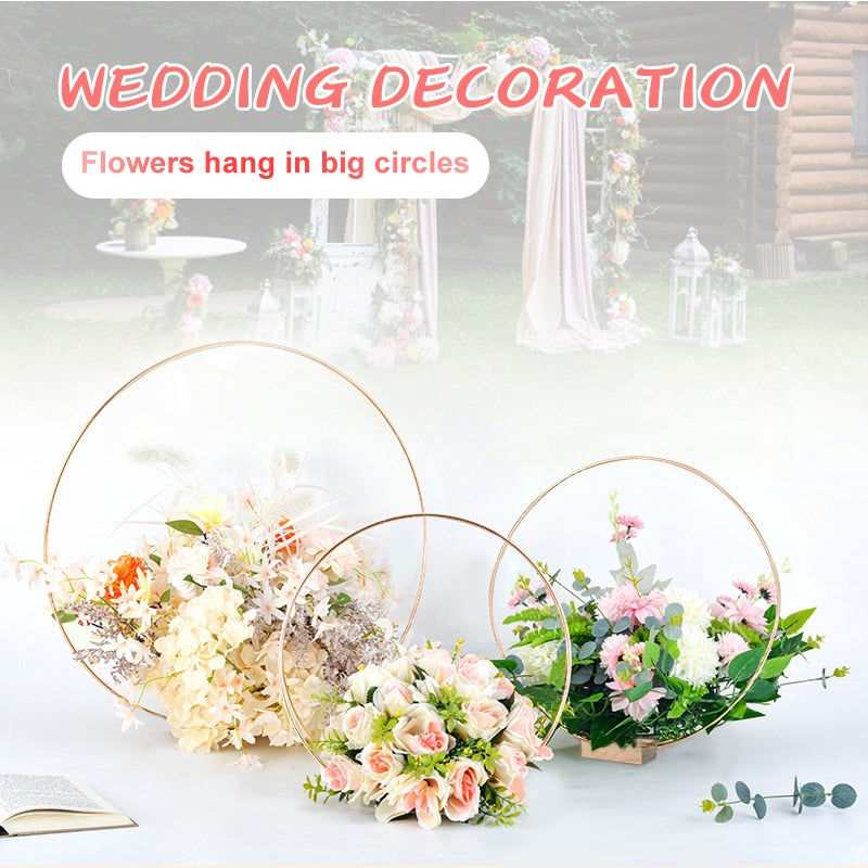 Metal Floral Hoop Garlands - Add Elegance and Style to Your Decor - Perfect for Wedding Centerpie...