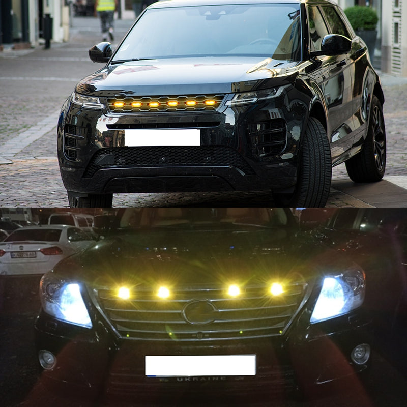 BERRY'S BUYS™ 12V LED DRL Car Front Grille Lights - Style and Safety in One Upgrade - Be Visible and Stand Out on the Road - Berry's Buys