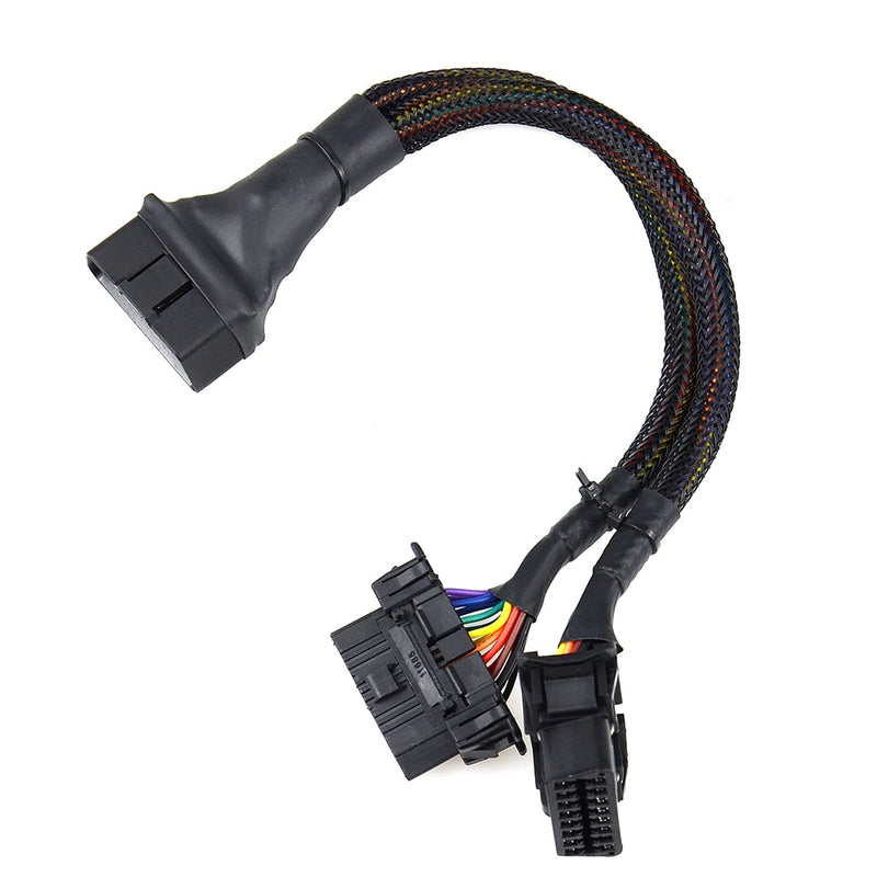 OBD2 Male to Dual Female Elbow Extension Cable - Extend Your Connection with Confidence - Experie...