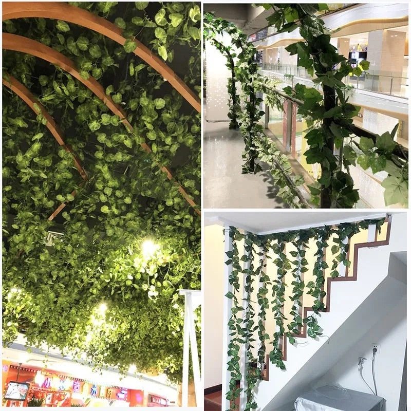 Silk Artificial Ivy Rattan Leaf Garland - Add a Touch of Elegance to Your Space - Durable and Lon...