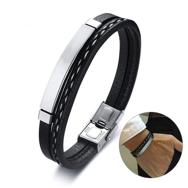 BERRY'S BUYS™ Delysia King 2021 Trendy Men Leatherwear Weave Bracelet - Elevate Your Style with the Ultimate Accessory for Modern Men! - Berry's Buys