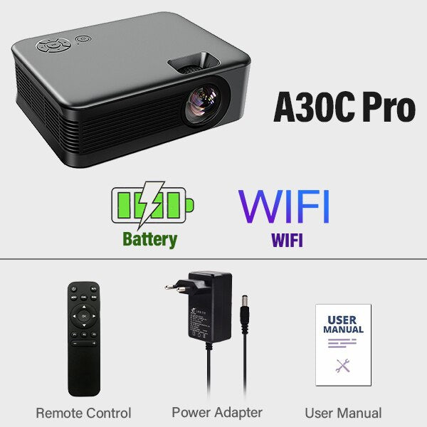 BERRY'S BUYS™ AUN Mini Projector A30C Pro - Your Portable Home Theater Experience - Big Screen Entertainment Anywhere - Berry's Buys