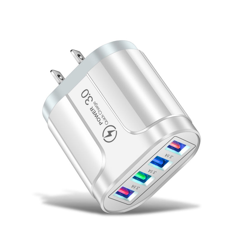 BERRY'S BUYS™ 3.1A 4 Ports USB Travel Charger - Charge Multiple Devices At Once - Fast and Safe Charging On-The-Go - Berry's Buys
