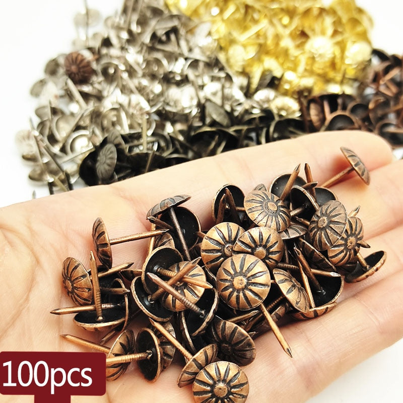 BERRY'S BUYS™ 100pcs Decorative Upholstery Nail Tacks - Elevate Your Woodworking Projects with Elegance and Durability - Berry's Buys
