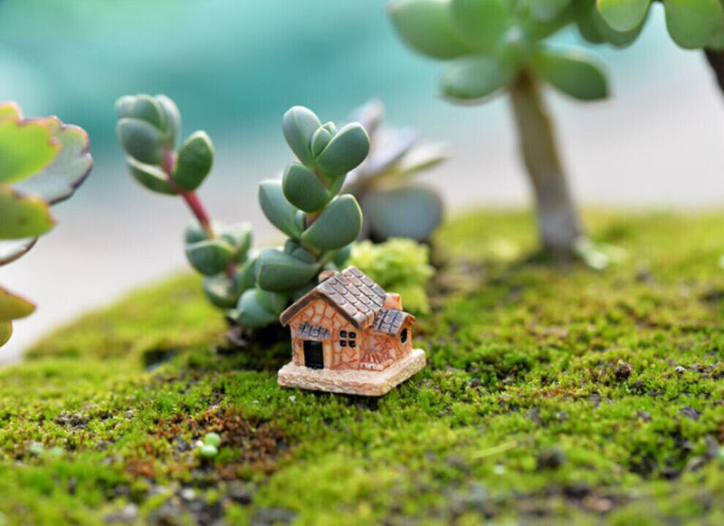Mini Dollhouse Stone House Resin Decorations For Home Outdoor Gardening Diy Mini Handicraft Craft...