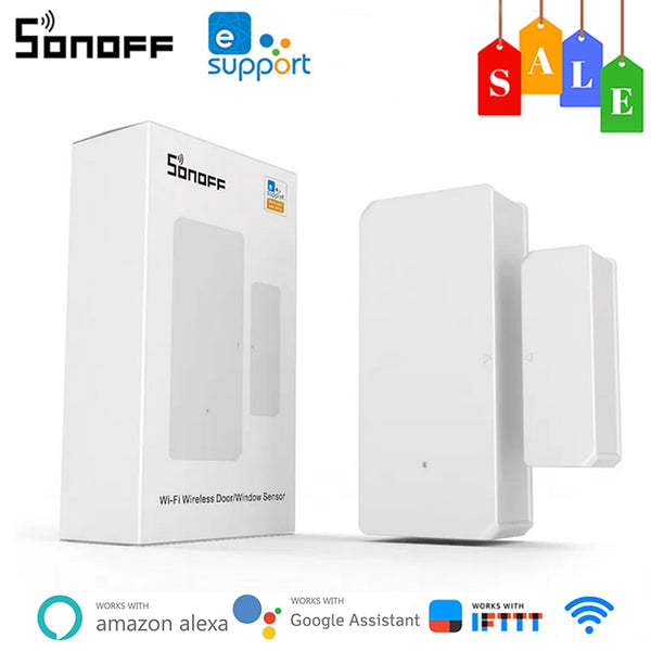 SONOFF DW2 Wi-Fi Wireless Door/Window Sensor - Keep Your Home Secure with Real-time Alerts - Ulti...