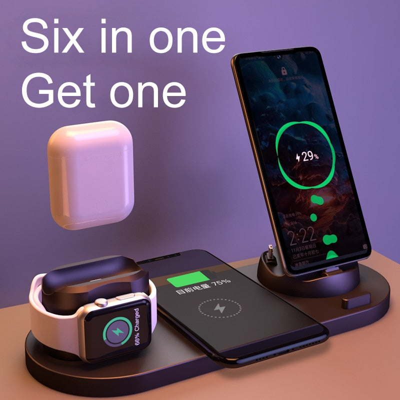 BERRY'S BUYS™ EXPUNKN Wireless Charger 6 in 1 - Charge All Your Apple Devices at Once - Fast, Efficient, and Stylish - Berry's Buys