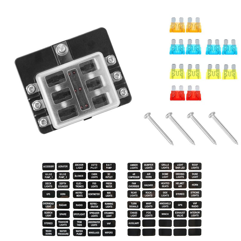 BERRY'S BUYS™ 6/12 Ways Blade Fuse Block with LED Indicator Light - Protect Your Vehicle's Electrical System and Drive With Confidence - Berry's Buys