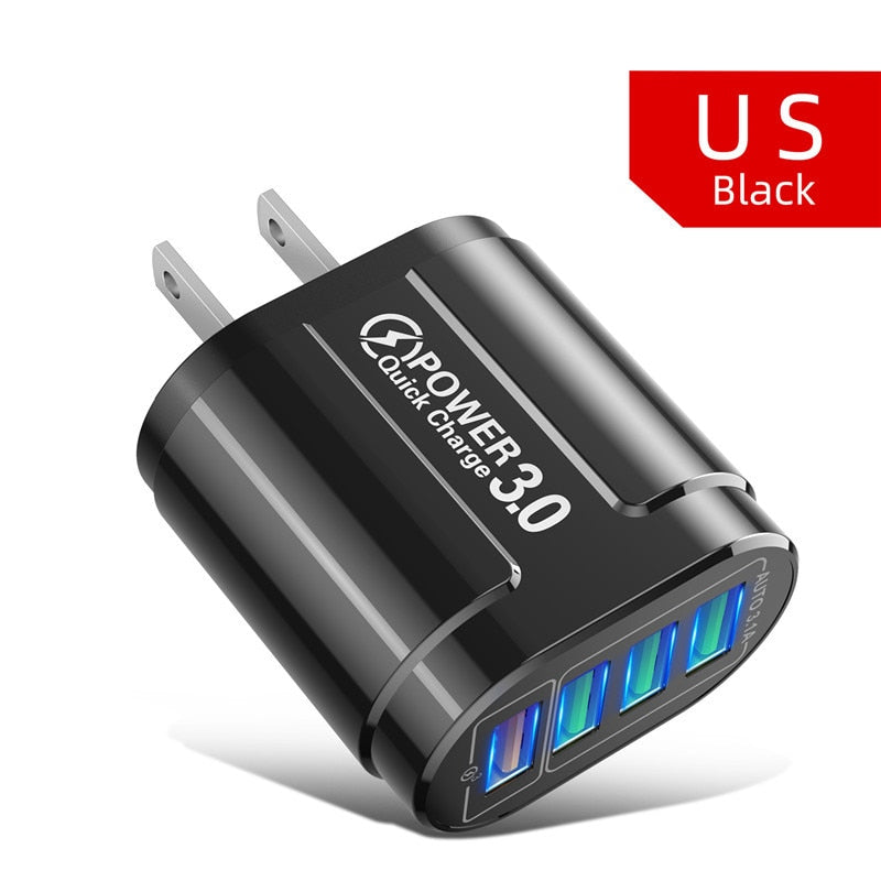 USLION 48W USB Charger - Stay Charged on the Go - Charge Four Devices Simultaneously