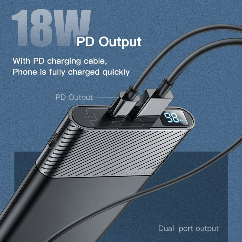 KUULAA Powerbank 10000mAh - Stay Connected on the Go - Charge Your Devices in a Flash